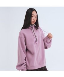 ボタンネックフリースプルオーバー ラベンダー
