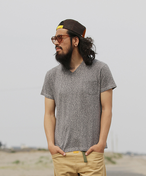 セール】【ネイタルデザイン】V-ネックヘンプティーヘザー/V