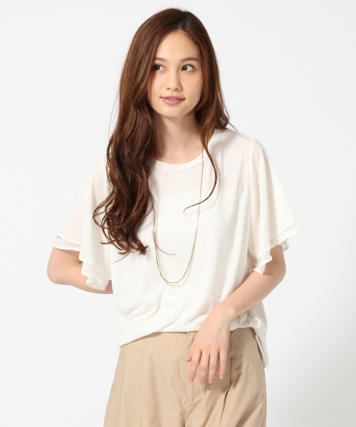 GLOBAL WORK（グローバルワーク）の「【吸水速乾】シフォンスリーブプルオーバー半袖/709692（Tシャツ/カットソー・レディース・ホワイト/ピンク/ネイビー/グレー/ブラック/レッド/カーキ/その他/その他3/ライトグレー・SMALL/LARGE/MEDIUM）」の10枚目の写真