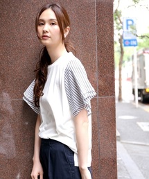 GLOBAL WORK | 【吸水速乾】シフォンスリーブプルオーバー半袖/709692(Tシャツ/カットソー)