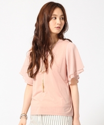 GLOBAL WORK | 【吸水速乾】シフォンスリーブプルオーバー半袖/709692(Tシャツ/カットソー)