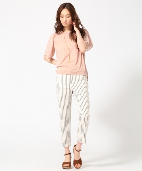 GLOBAL WORK（グローバルワーク）の「【吸水速乾】シフォンスリーブプルオーバー半袖/709692（Tシャツ/カットソー・レディース・ホワイト/ピンク/ネイビー/グレー/ブラック/レッド/カーキ/その他/その他3/ライトグレー・SMALL/LARGE/MEDIUM）」の16枚目の写真