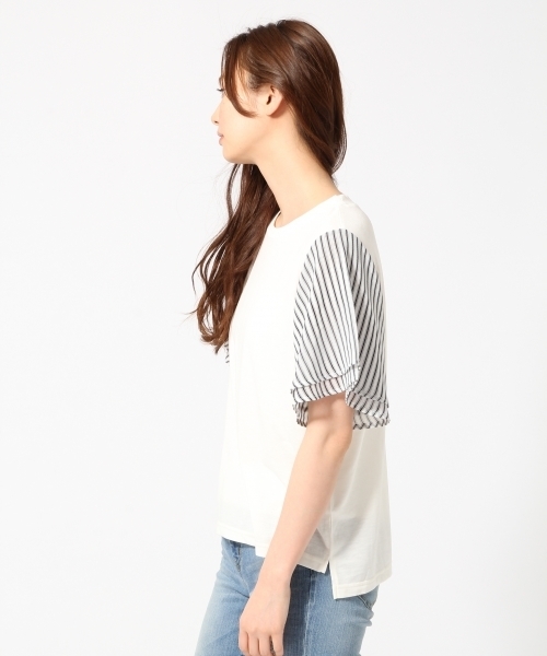 GLOBAL WORK（グローバルワーク）の「【吸水速乾】シフォンスリーブプルオーバー半袖/709692（Tシャツ/カットソー・レディース・ホワイト/ピンク/ネイビー/グレー/ブラック/レッド/カーキ/その他/その他3/ライトグレー・SMALL/LARGE/MEDIUM）」の18枚目の写真