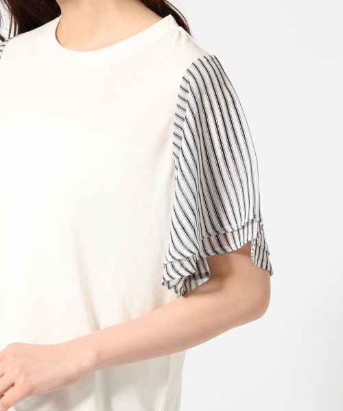 GLOBAL WORK（グローバルワーク）の「【吸水速乾】シフォンスリーブプルオーバー半袖/709692（Tシャツ/カットソー・レディース・ホワイト/ピンク/ネイビー/グレー/ブラック/レッド/カーキ/その他/その他3/ライトグレー・SMALL/LARGE/MEDIUM）」の21枚目の写真