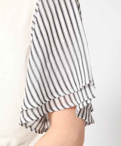 GLOBAL WORK（グローバルワーク）の「【吸水速乾】シフォンスリーブプルオーバー半袖/709692（Tシャツ/カットソー・レディース・ホワイト/ピンク/ネイビー/グレー/ブラック/レッド/カーキ/その他/その他3/ライトグレー・SMALL/LARGE/MEDIUM）」の12枚目の写真