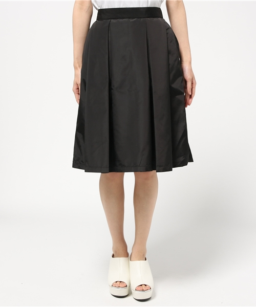 MOUSSY（マウジー）の「BACK GATHER MIDI SK/F（スカート・レディース・カーキ/ブラック/ベージュ・1/2）」の4枚目の写真