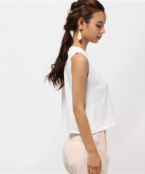 SLY（スライ）の「CUT RIB TOPS-S（Tシャツ/カットソー・レディース・ベージュ/ホワイト/ブラック/ライトブルー/ライトピンク・FREE）」の9枚目の写真