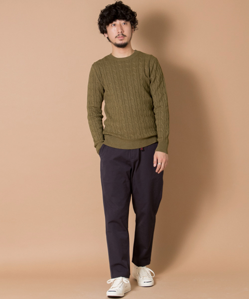 URBAN RESEARCH(アーバンリサーチ)の「UR ストレッチケーブルC/Nニット(ニット/セーター・メンズ・キャメル/ブルー系その他/オリーブ/ブルー・MEDIUM/LARGE)」の8枚目の写真