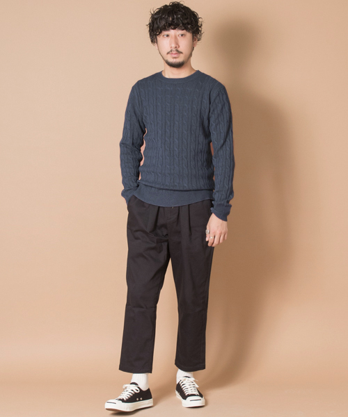 URBAN RESEARCH(アーバンリサーチ)の「UR ストレッチケーブルC/Nニット(ニット/セーター・メンズ・キャメル/ブルー系その他/オリーブ/ブルー・MEDIUM/LARGE)」の19枚目の写真