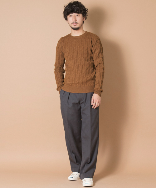 URBAN RESEARCH(アーバンリサーチ)の「UR ストレッチケーブルC/Nニット(ニット/セーター・メンズ・キャメル/ブルー系その他/オリーブ/ブルー・MEDIUM/LARGE)」の21枚目の写真