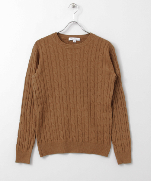 URBAN RESEARCH(アーバンリサーチ)の「UR ストレッチケーブルC/Nニット(ニット/セーター・メンズ・キャメル/ブルー系その他/オリーブ/ブルー・MEDIUM/LARGE)」の13枚目の写真