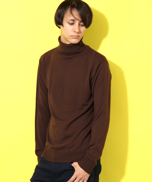 REPIDO(リピード)の「【WEB限定】 カシミヤタッチ ゼロウール 無地 長袖 タートルネック ニット セーター 【REPIDO】(ニット/セーター)」|ブラウン