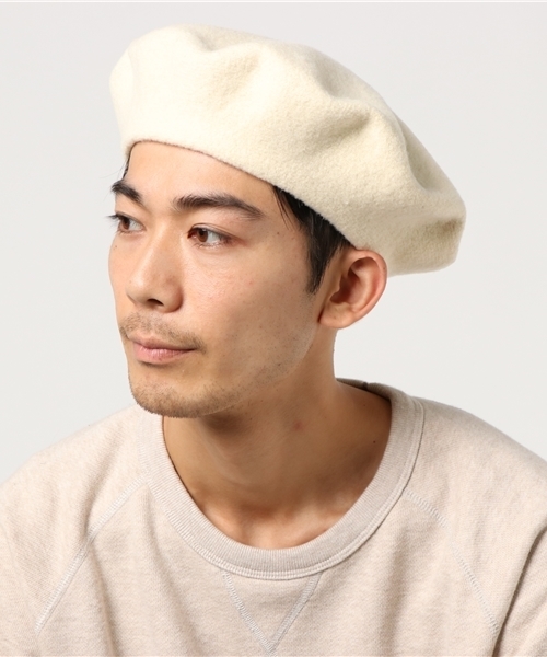 Denime(ドゥニーム)の「【MADE IN FRANCE】SOLID BERET/ベレー帽(キャスケット・メンズ・オフホワイト/グレー/ネイビー/マスタード/ワイン/ブラック・FREE)」の2枚目の写真