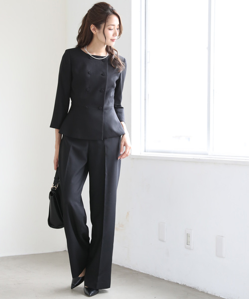 ドレスラボ　ペプラムセットアップ　スーツ　卒業式 DRESS LAB セットアップ 「オフィスカジュアル/手洗い可能