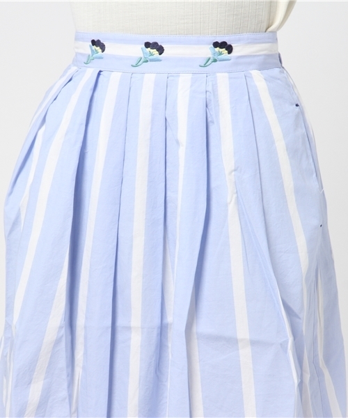 POU DOU DOU（プードゥドゥ）の「ローン先染めウエスト刺繍タックスカート（スカート・レディース・イエロー/ブルー/グレー・3）」の12枚目の写真