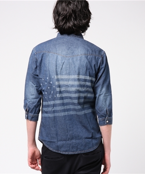 JACKROSE（ジャックローズ）の「レーザー加工5分袖デニムウエスタン