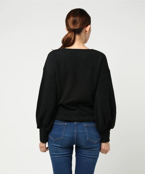 STYLEBLOCK(スタイルブロック)の「ヘア糸ニットソープルオーバー(Tシャツ/カットソー・レディース・ブラック/グレー/イエロー/ラベンダー・M)」の6枚目の写真