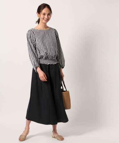 個性　パッチワーク　リネンスカートパンツ WEB限定】レースパッチワークパンツ