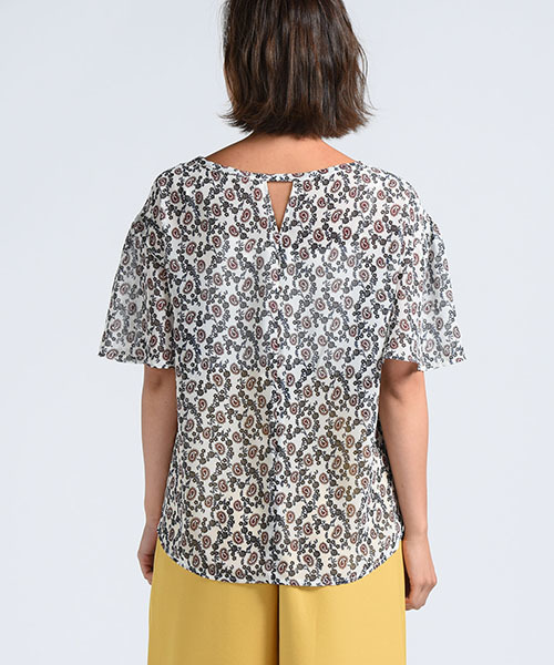 LIPSTAR（リップスター）の「ペイズリー柄フレアスリーブブラウス（シャツ/ブラウス・レディース・ホワイト系その他2/ブルー系その他2・M）」の5枚目の写真