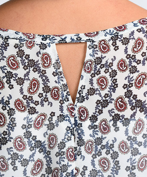 LIPSTAR（リップスター）の「ペイズリー柄フレアスリーブブラウス（シャツ/ブラウス・レディース・ホワイト系その他2/ブルー系その他2・M）」の6枚目の写真