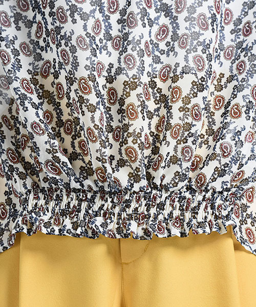 LIPSTAR（リップスター）の「ペイズリー柄フレアスリーブブラウス（シャツ/ブラウス・レディース・ホワイト系その他2/ブルー系その他2・M）」の9枚目の写真