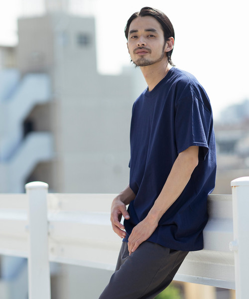 FRUIT OF THE LOOM（フルーツオブザルーム）の「【FRUIT OF THE LOOM/フルーツオブザルーム】 Crew Neck Cut & Sew Cotton Short Sleeve（Tシャツ/カットソー・メンズ・ホワイト/ブラック/パープル/ネイビー/ピンク/グリーン/ヘザーグレー/マルーン・M/L/XL）」の5枚目の写真