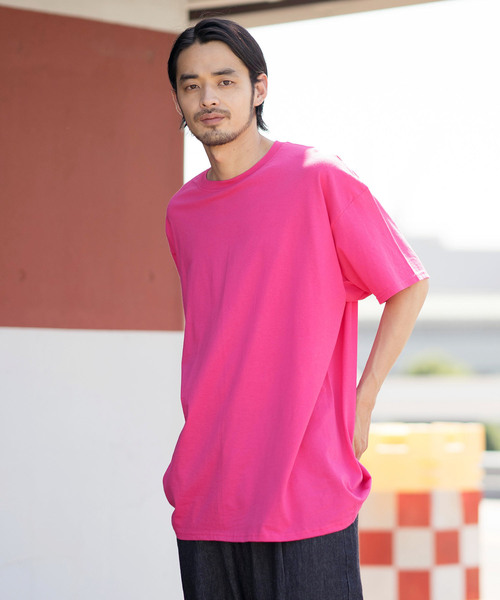 FRUIT OF THE LOOM（フルーツオブザルーム）の「【FRUIT OF THE LOOM/フルーツオブザルーム】 Crew Neck Cut & Sew Cotton Short Sleeve（Tシャツ/カットソー・メンズ・ホワイト/ブラック/パープル/ネイビー/ピンク/グリーン/ヘザーグレー/マルーン・M/L/XL）」の7枚目の写真
