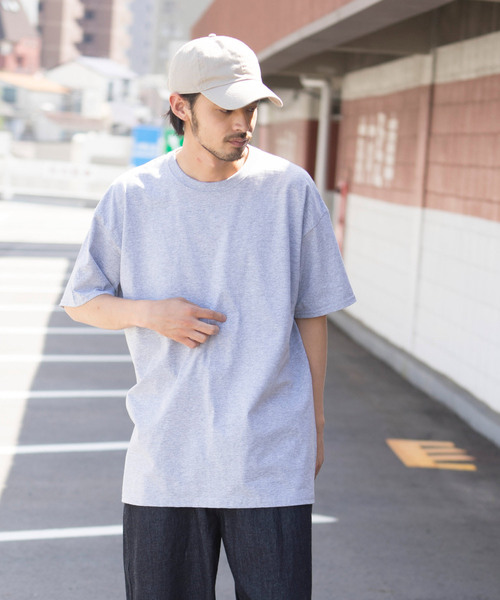 FRUIT OF THE LOOM（フルーツオブザルーム）の「【FRUIT OF THE LOOM/フルーツオブザルーム】 Crew Neck Cut & Sew Cotton Short Sleeve（Tシャツ/カットソー・メンズ・ホワイト/ブラック/パープル/ネイビー/ピンク/グリーン/ヘザーグレー/マルーン・M/L/XL）」の4枚目の写真