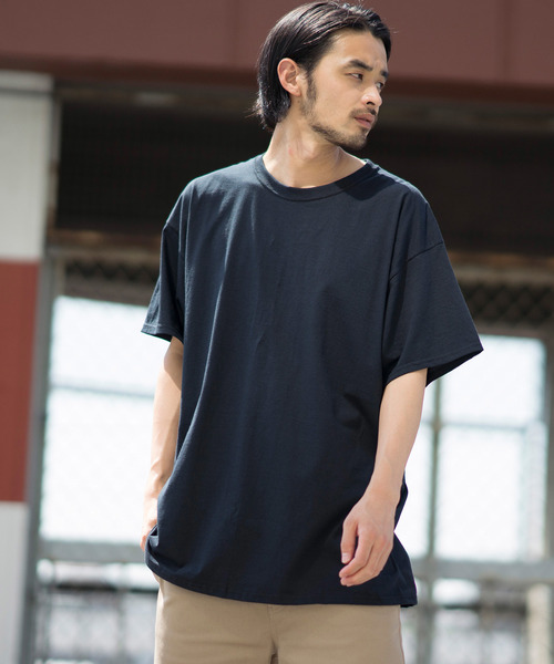 FRUIT OF THE LOOM（フルーツオブザルーム）の「【FRUIT OF THE LOOM/フルーツオブザルーム】 Crew Neck Cut & Sew Cotton Short Sleeve（Tシャツ/カットソー・メンズ・ホワイト/ブラック/パープル/ネイビー/ピンク/グリーン/ヘザーグレー/マルーン・M/L/XL）」の3枚目の写真