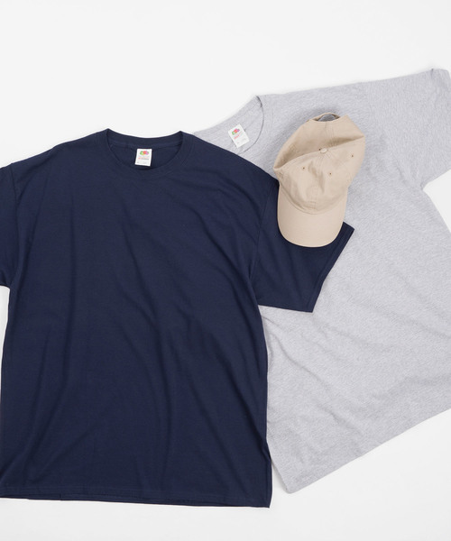 FRUIT OF THE LOOM（フルーツオブザルーム）の「【FRUIT OF THE LOOM/フルーツオブザルーム】 Crew Neck Cut & Sew Cotton Short Sleeve（Tシャツ/カットソー・メンズ・ホワイト/ブラック/パープル/ネイビー/ピンク/グリーン/ヘザーグレー/マルーン・M/L/XL）」の9枚目の写真