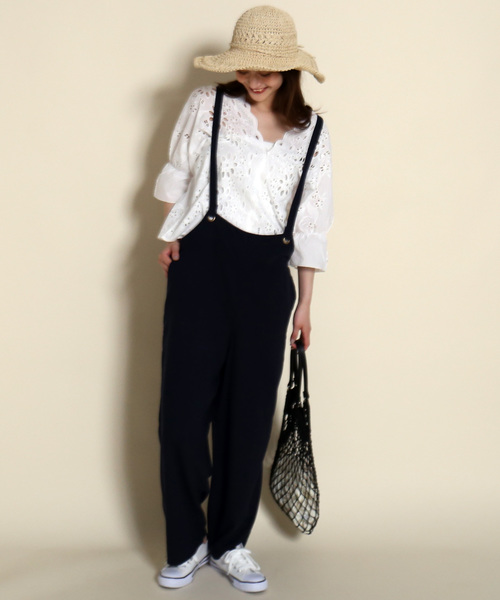 MARBLE WALTS（マーブルワルツ）の「オトナサロペット（サロペット/オーバーオール・レディース・ブラック/ベージュ/ネイビー・M/L）」の3枚目の写真