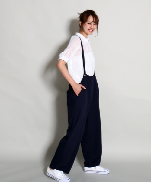 MARBLE WALTS（マーブルワルツ）の「オトナサロペット（サロペット/オーバーオール・レディース・ブラック/ベージュ/ネイビー・M/L）」の4枚目の写真