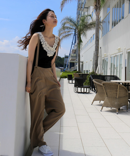 MARBLE WALTS（マーブルワルツ）の「オトナサロペット（サロペット/オーバーオール・レディース・ブラック/ベージュ/ネイビー・M/L）」の9枚目の写真