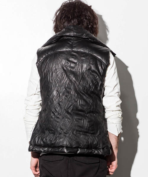 CDM BY CARPEDIEM（シーディーエムバイカルペディエム）の「CDM BY CARPEDIEM(シーディーエム バイ カルペディエム)シープレザーダウンベスト（ダウンベスト・メンズ・ブラック・SMALL/MEDIUM/LARGE）」の3枚目の写真