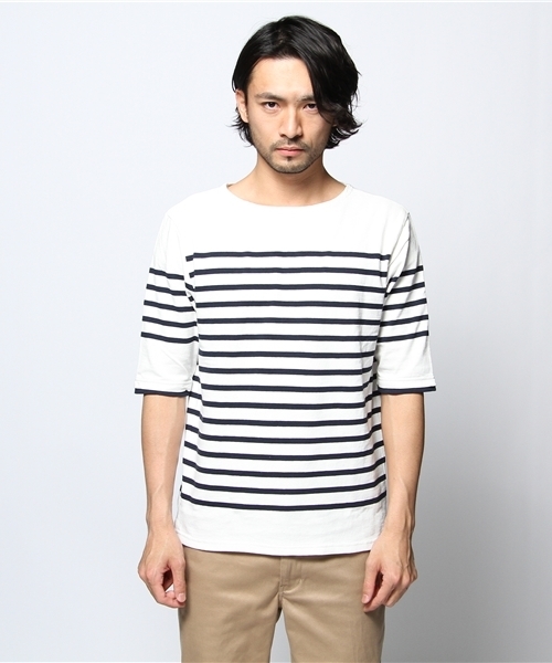 JOURNAL STANDARD（ジャーナルスタンダード）の「ボーダー5ブソデカットソー #（Tシャツ/カットソー・メンズ・ネイビー/レッド/ライトブルー/ブルー系その他・LARGE/MEDIUM）」の5枚目の写真