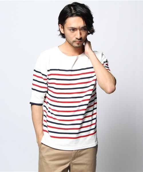 JOURNAL STANDARD（ジャーナルスタンダード）の「ボーダー5ブソデカットソー #（Tシャツ/カットソー・メンズ・ネイビー/レッド/ライトブルー/ブルー系その他・LARGE/MEDIUM）」の14枚目の写真