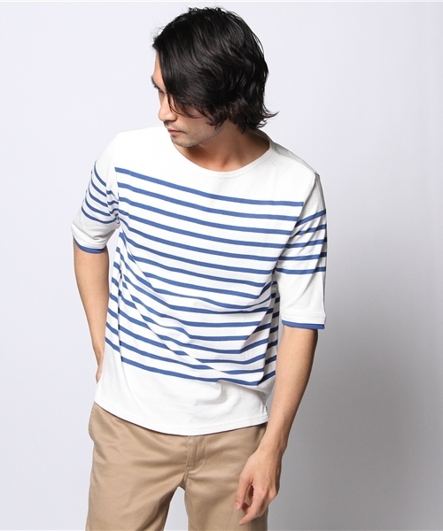 JOURNAL STANDARD（ジャーナルスタンダード）の「ボーダー5ブソデカットソー #（Tシャツ/カットソー・メンズ・ネイビー/レッド/ライトブルー/ブルー系その他・LARGE/MEDIUM）」の11枚目の写真