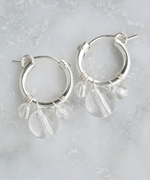 【marinaJEWELRY】SV925SF/Crystal Quartz bubble wrapped pierced earring