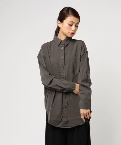 VENCEEXCHANGE（ヴァンスエクスチェンジ）の「バックパッチミリタリービッグシャツ（シャツ/ブラウス・レディース・ブラック/オリーブ/ベージュ・M）」の6枚目の写真