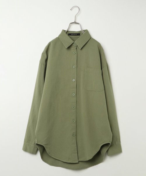 VENCEEXCHANGE（ヴァンスエクスチェンジ）の「バックパッチミリタリービッグシャツ（シャツ/ブラウス・レディース・ブラック/オリーブ/ベージュ・M）」の9枚目の写真