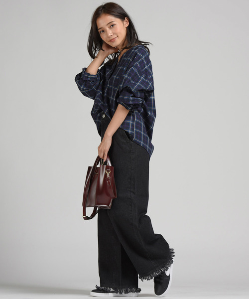 LIPSTAR（リップスター）の「無地＆チェッククロワッサンスリーブブラウス（シャツ/ブラウス・レディース・オフホワイト/グリーン系その他/ブルー系その他/キャメル・M）」の17枚目の写真