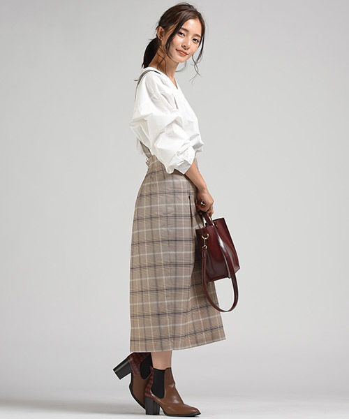 LIPSTAR（リップスター）の「無地＆チェッククロワッサンスリーブブラウス（シャツ/ブラウス・レディース・オフホワイト/グリーン系その他/ブルー系その他/キャメル・M）」の18枚目の写真