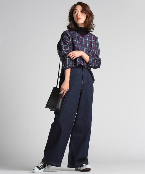 LIPSTAR（リップスター）の「無地＆チェッククロワッサンスリーブブラウス（シャツ/ブラウス・レディース・オフホワイト/グリーン系その他/ブルー系その他/キャメル・M）」の20枚目の写真