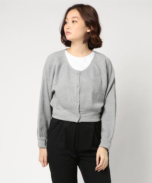 WEGO（ウィゴー）の「WEGO/ワッフルカーディガン（カーディガン/ボレロ・レディース・杢グレー/ベージュ/ブラウン・FREE）」の8枚目の写真