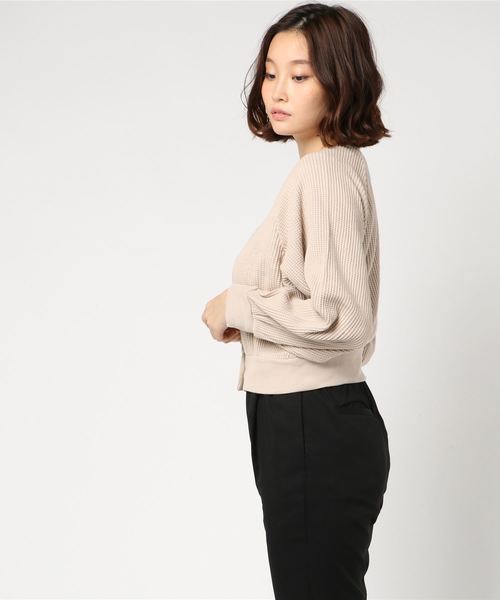 WEGO（ウィゴー）の「WEGO/ワッフルカーディガン（カーディガン/ボレロ・レディース・杢グレー/ベージュ/ブラウン・FREE）」の4枚目の写真