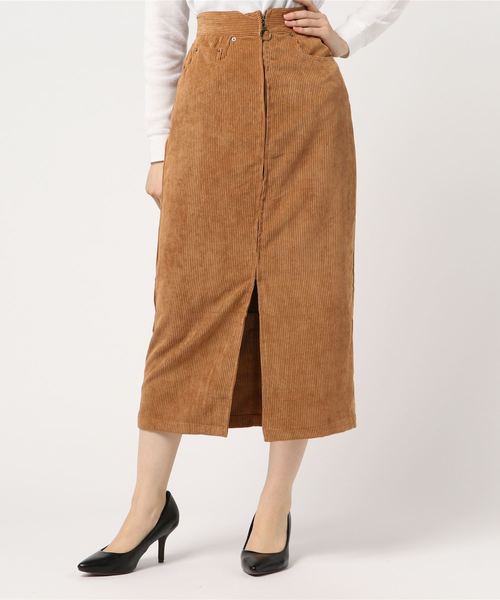 archives（アルシーヴ）の「コーデュロイフープジップロングタイトSK（スカート・レディース・ブラック/ブラウン/キャメル・MEDIUM）」の3枚目の写真