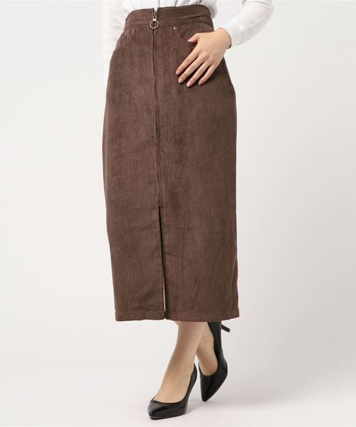 archives（アルシーヴ）の「コーデュロイフープジップロングタイトSK（スカート・レディース・ブラック/ブラウン/キャメル・MEDIUM）」の2枚目の写真