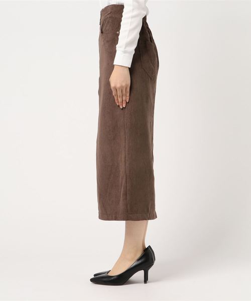 archives（アルシーヴ）の「コーデュロイフープジップロングタイトSK（スカート・レディース・ブラック/ブラウン/キャメル・MEDIUM）」の4枚目の写真
