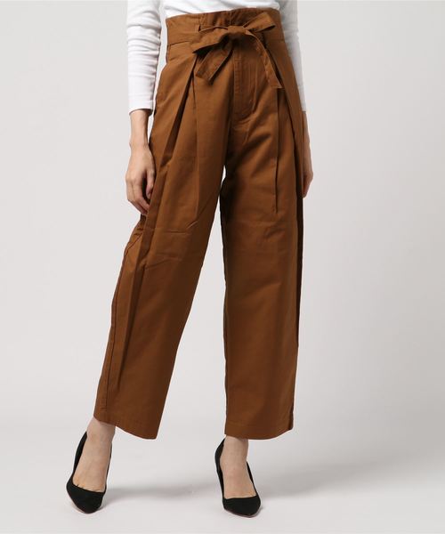 AMERICAN HOLIC（アメリカンホリック）の「ベルト付タックパンツ（その他パンツ・レディース・ブラック/ベージュ/カーキ/キャメル・M/L）」の4枚目の写真