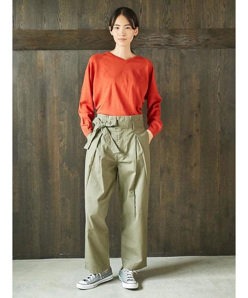 AMERICAN HOLIC（アメリカンホリック）の「ベルト付タックパンツ（その他パンツ・レディース・ブラック/ベージュ/カーキ/キャメル・M/L）」の9枚目の写真